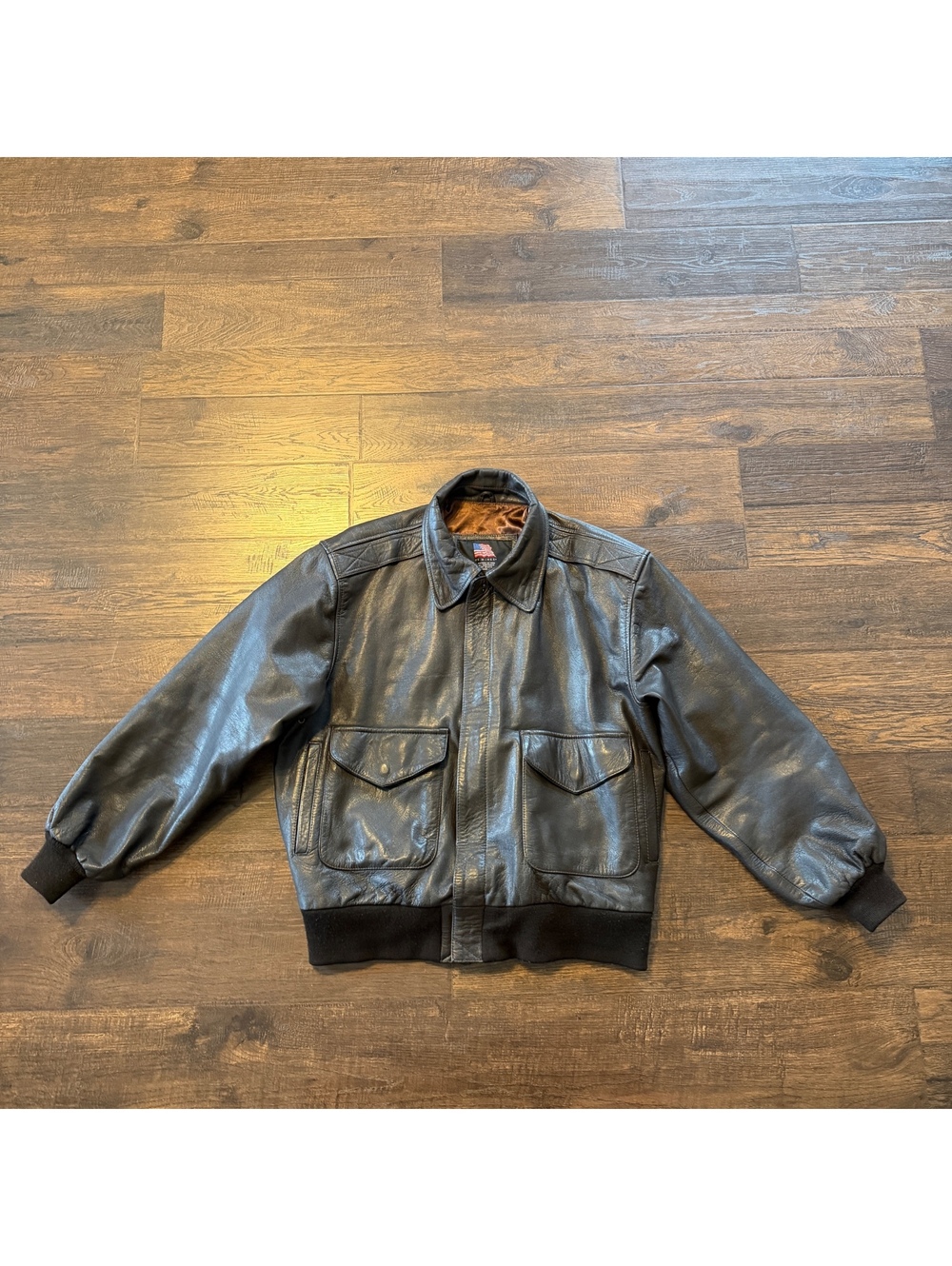 US Wings A-2 Men’s Medium Brown Leather Flight Jacket - USA Made